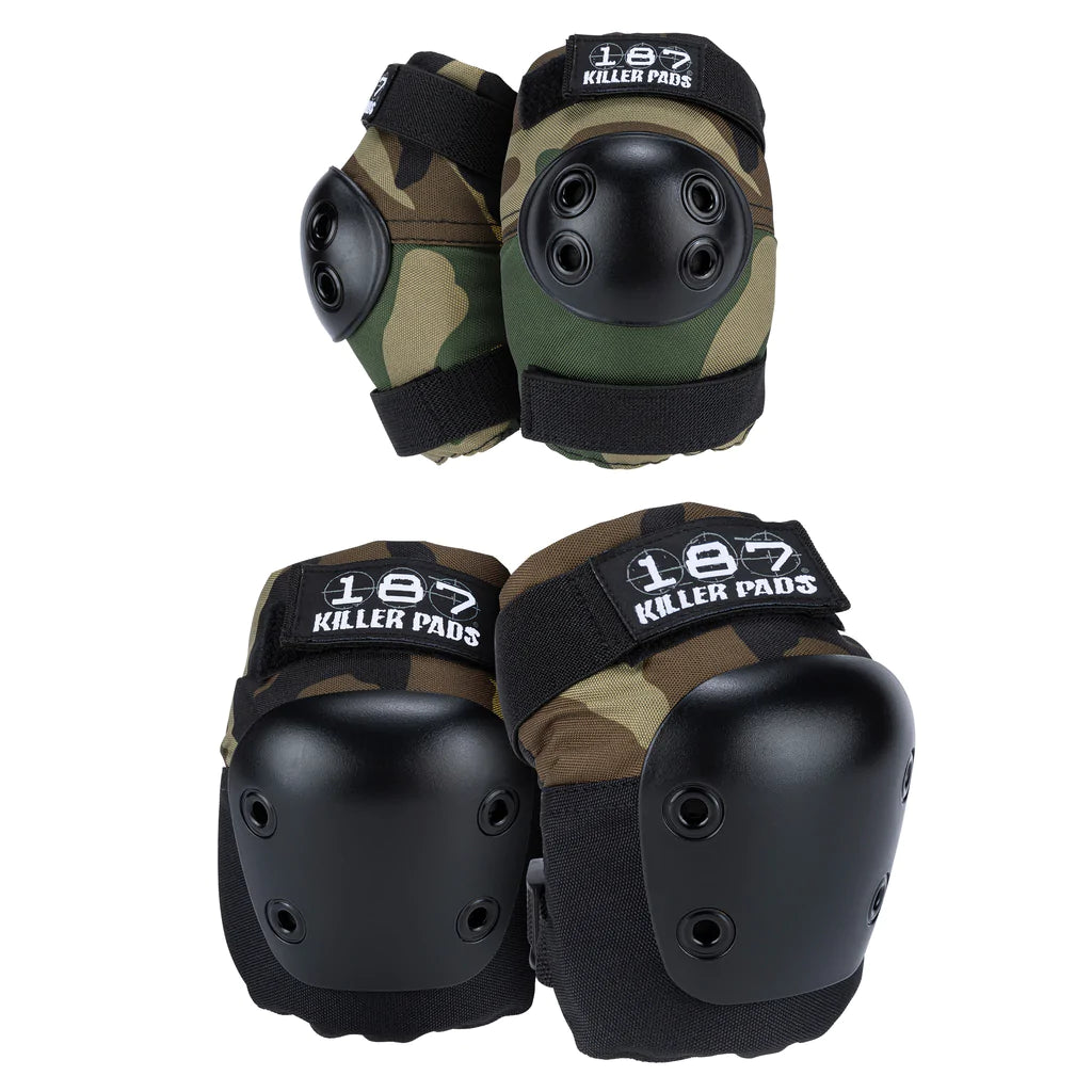 スケートボード 187 Killer Pads Combo Pack L/XL Camo 187 Killer Pads Combo Pack Knee & Elbow LG/XL Camo Pads Set – Long