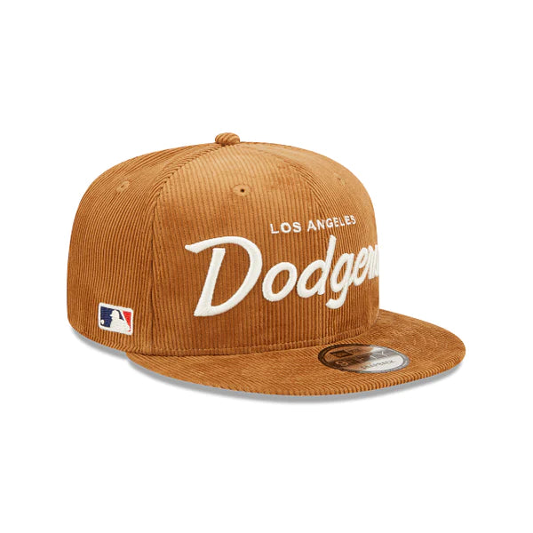 New Era Los Angeles Dodgers Corduroy Script 9Fifty Brown Snapback Hat