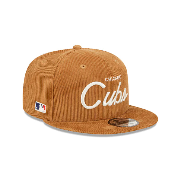 New Era Chicago Cubs Corduroy Script 9Fifty Brown Snapback Hat