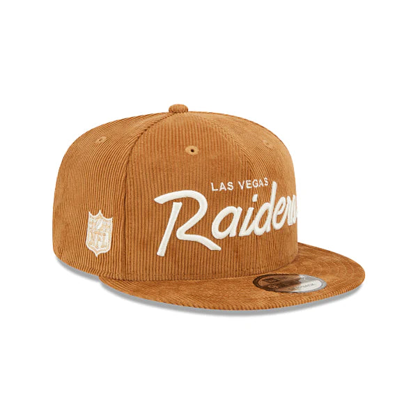 New Era Las Vegas Raiders Corduroy Script 9Fifty Brown Snapback Hat – Long  Beach Skate Co