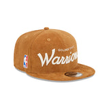 New Era Golden State Warriors Corduroy Script 9Fifty Brown Snapback Hat