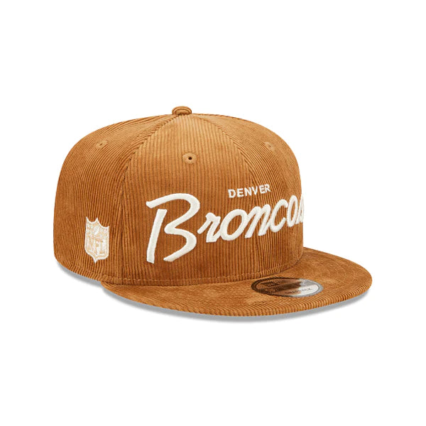 New Era Denver Broncos Corduroy Script 9Fifty Brown Snapback Hat