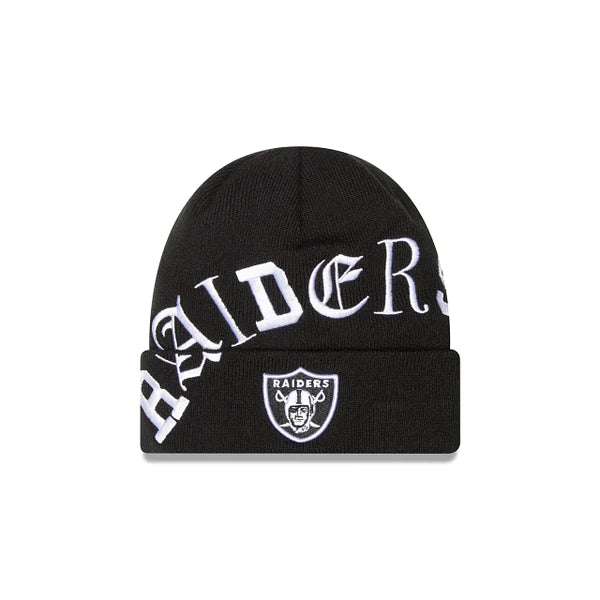 Black New Era NFL Las Vegas Raiders Pom Beanie Hat