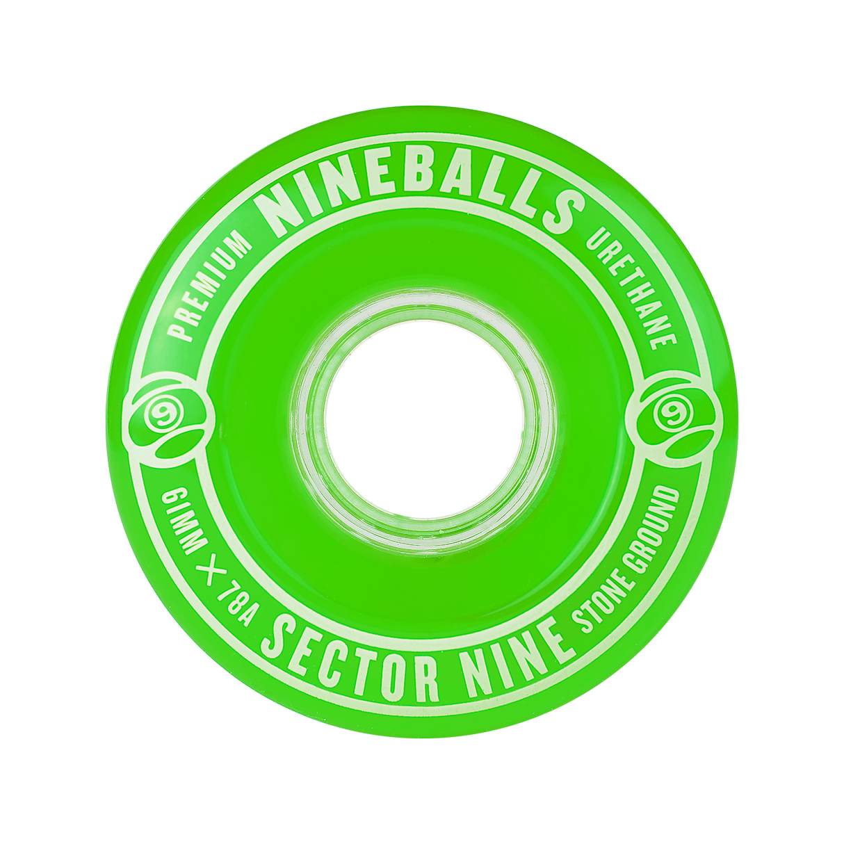 Sector Nine Nine Balls 78a 61mm Green Cruiser Wheels