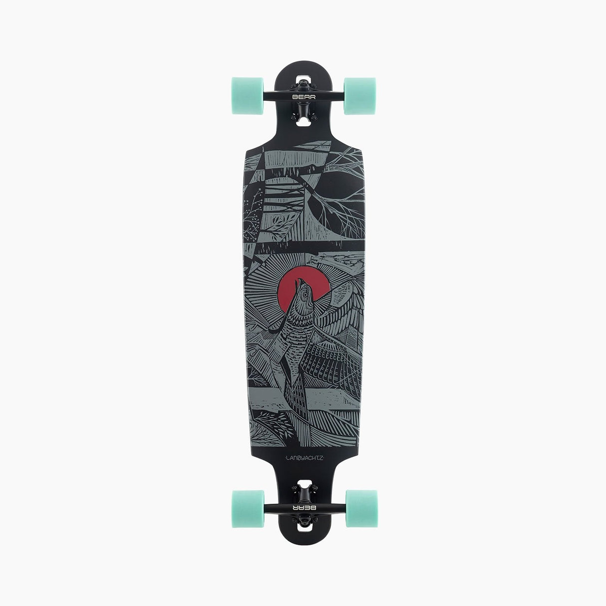 Landyachtz Drop Cat 38" Seeker Black Longboard Complete Skateboard