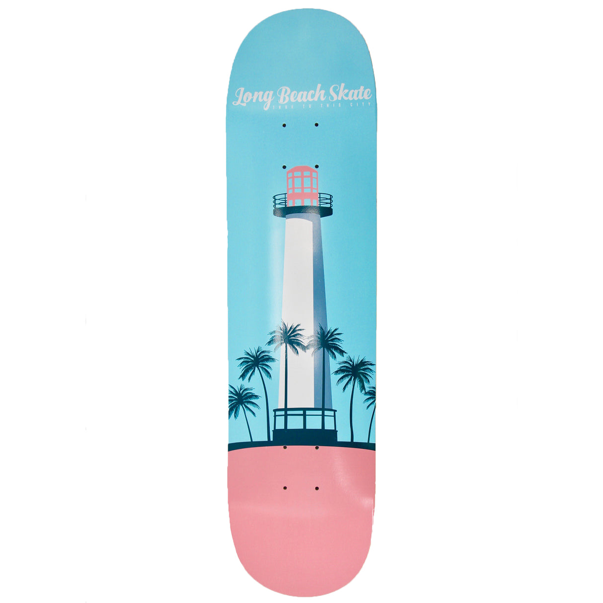 Long Beach Skate Co. Lighthouse Remix Series V2 Turquoise & Pink 7.75" Skateboard Deck
