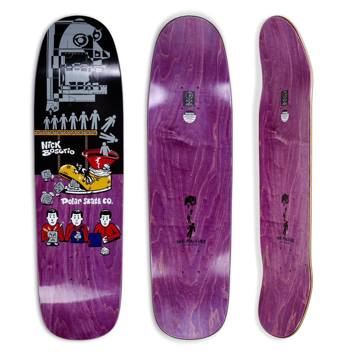 Polar Nick Boserio The Machine 8.625" P9 Shaped Assorted Stain Skateboard Deck