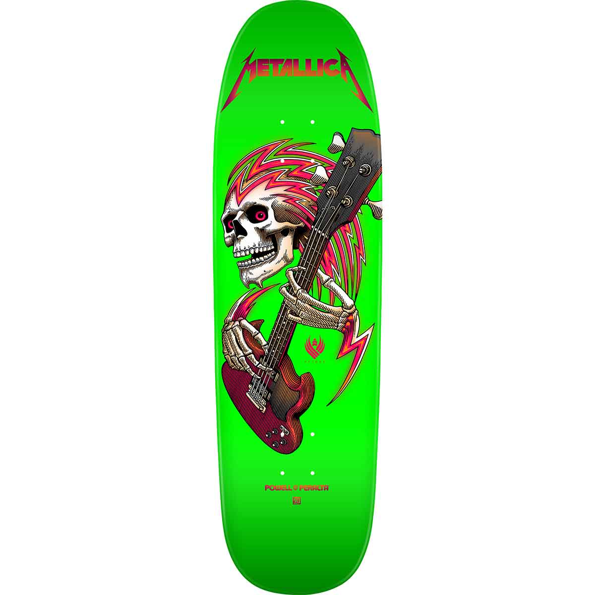 Powell Peralta Flight Metallica Collab Lime Green 9.265" Shaped Skateboard Deck