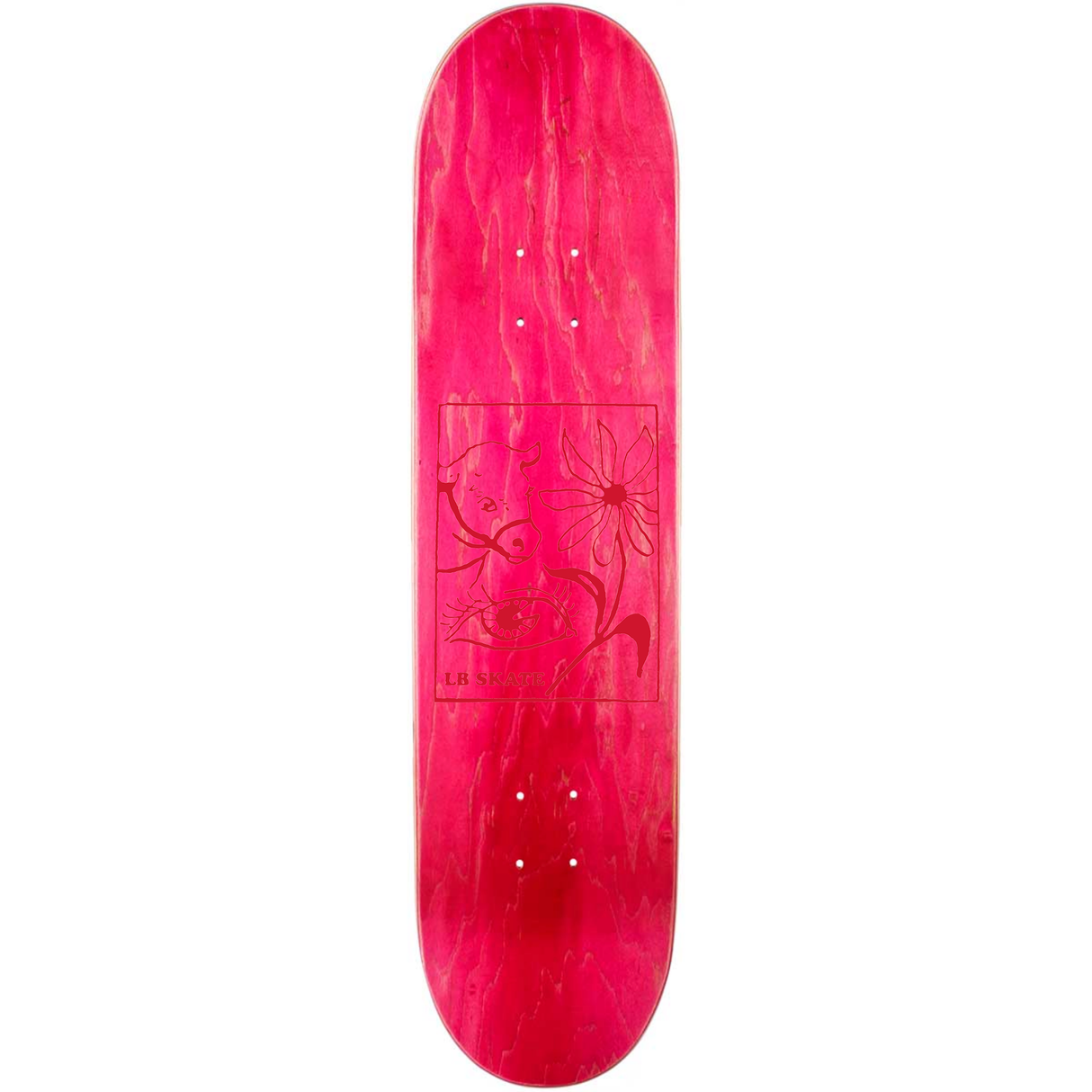 Long Beach Skate Co. "Randomness" 8.25" Pink Stain Skateboard Deck