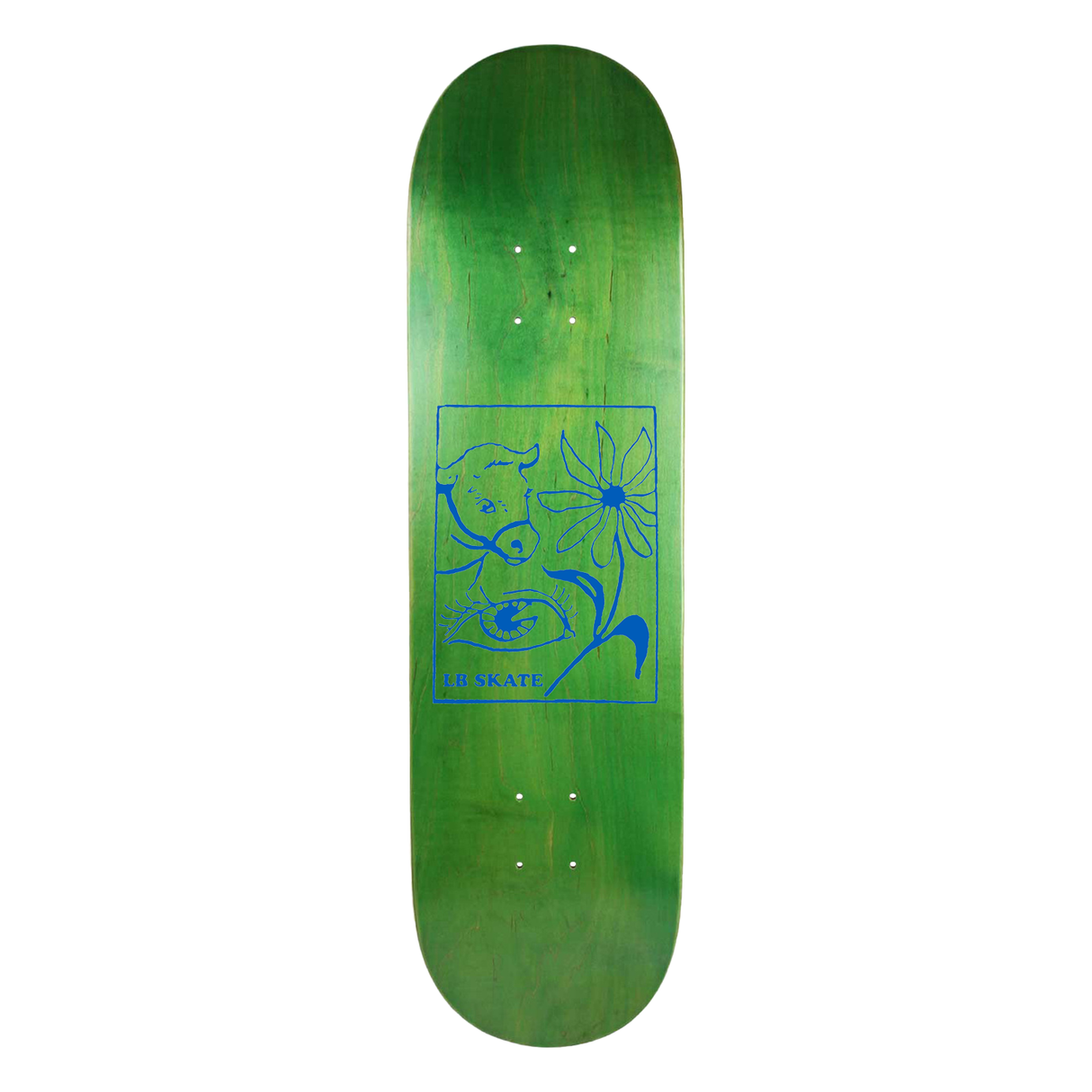 Long Beach Skate Co. "Randomness" 8.62" Green Stain Skateboard Deck