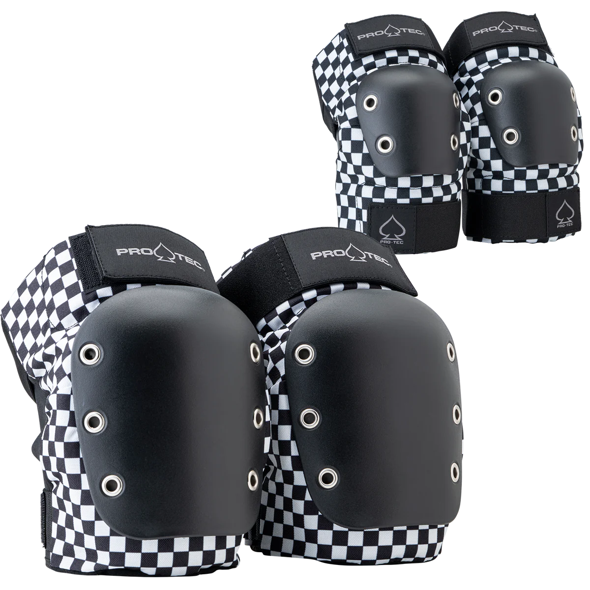 ProTec Street Knee & Elbow Open Back Checker Pad Set