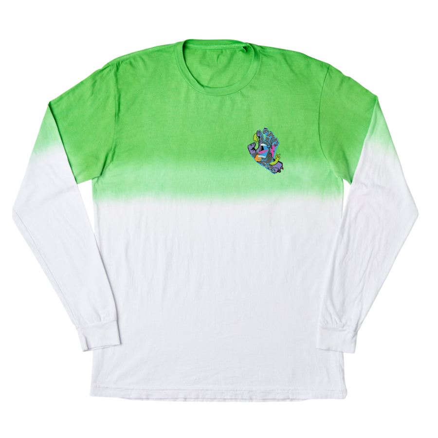 Santa Cruz Strange Hand Green/White Dip Dye L/S Shirt