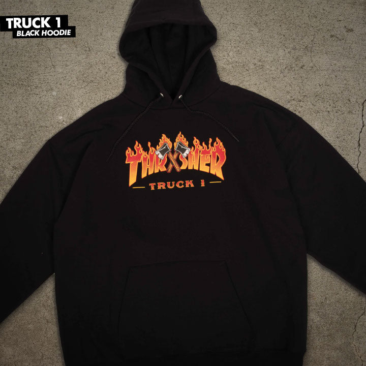 Thrasher Truck 1 Black Hooded Sweatshirt