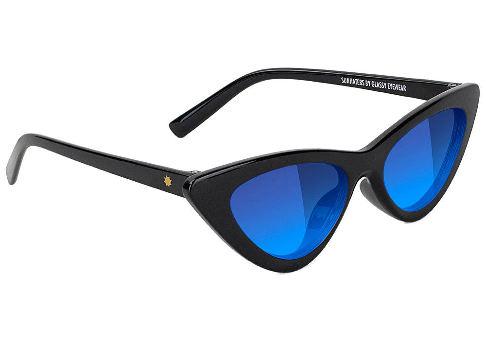 Glassy Eyewear Billie Polarized Black/Blue Lens Sunglasses