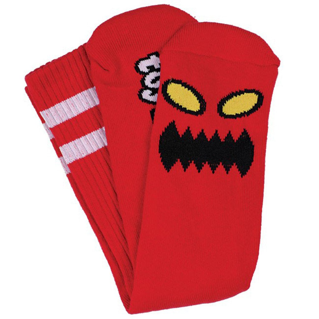 Toy Machine Monster Face Red Crew Socks