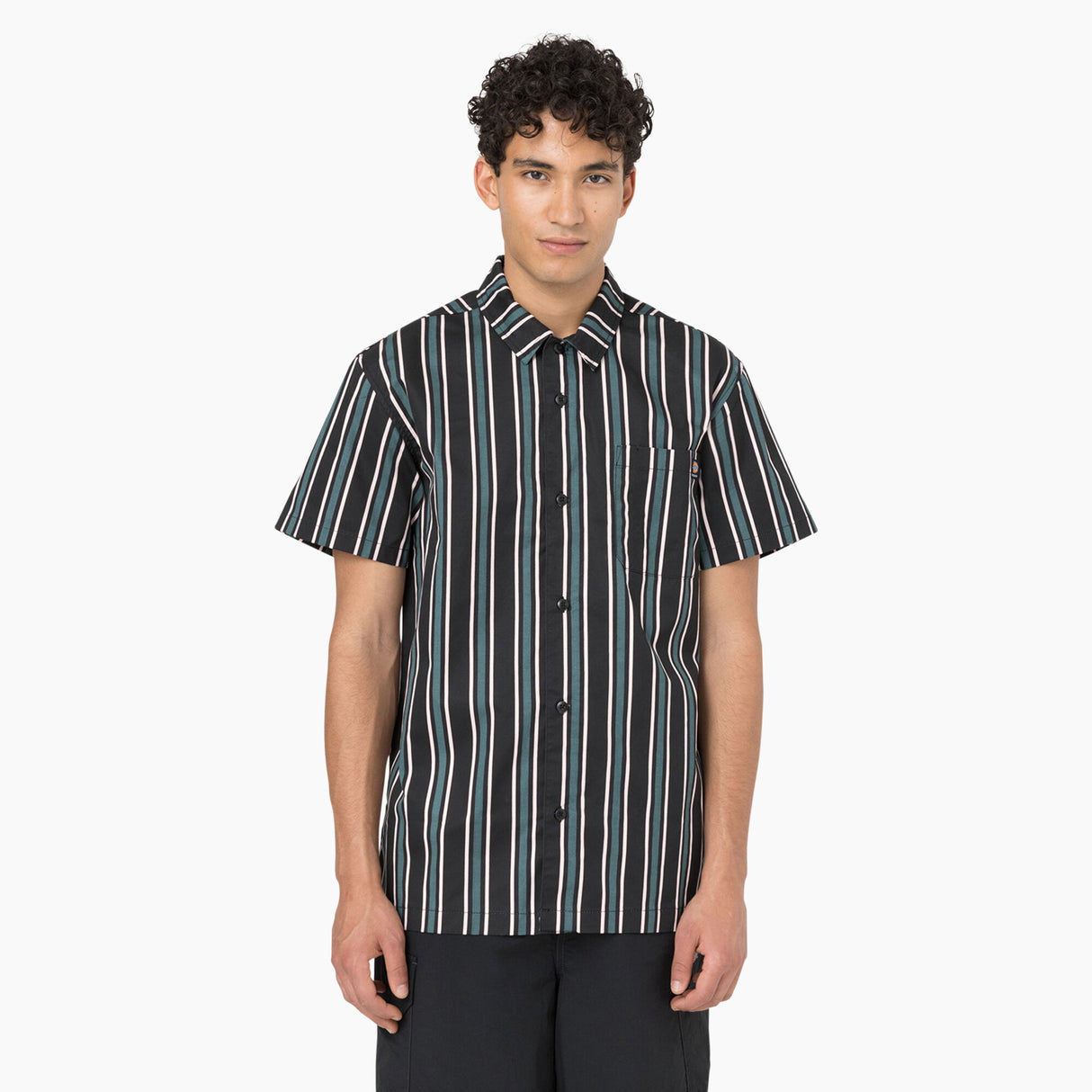 Dickies Skateboarding Lincoln Green/Black Stripe Cooling Relaxed Fit Button Up Shirt