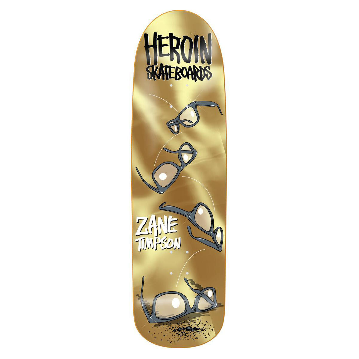 Heroin Zane Timpson Glasses Gold 9.0" Skateboard Deck