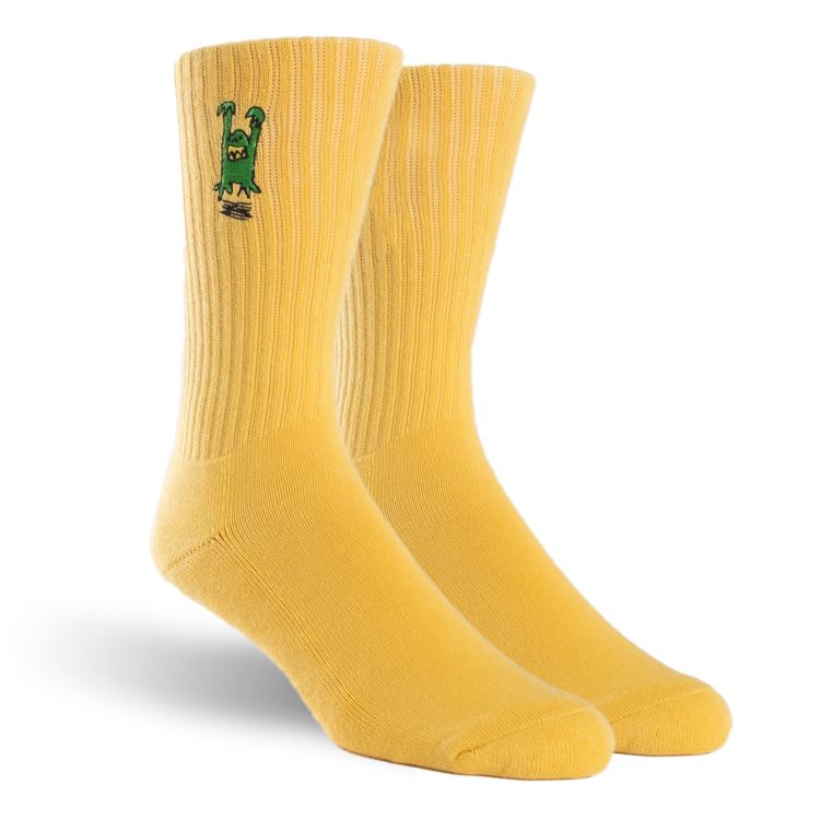 Foundation Monster Embroidered Yellow Socks