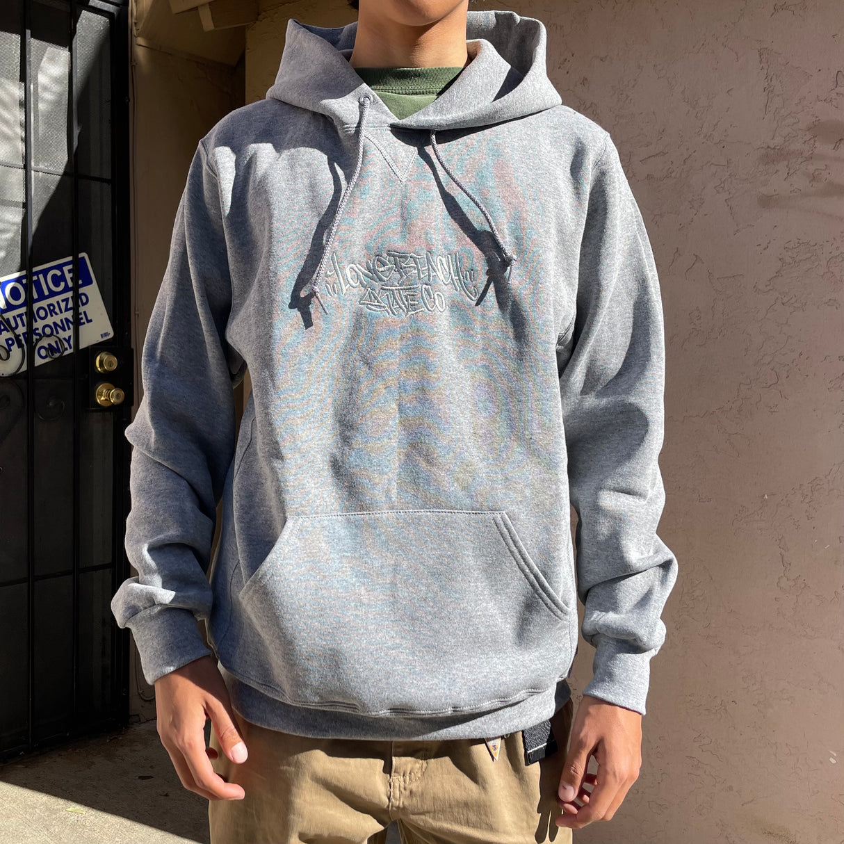 Long Beach Skate Co. Graffiti Signature Oxford Grey Hooded Sweatshirt
