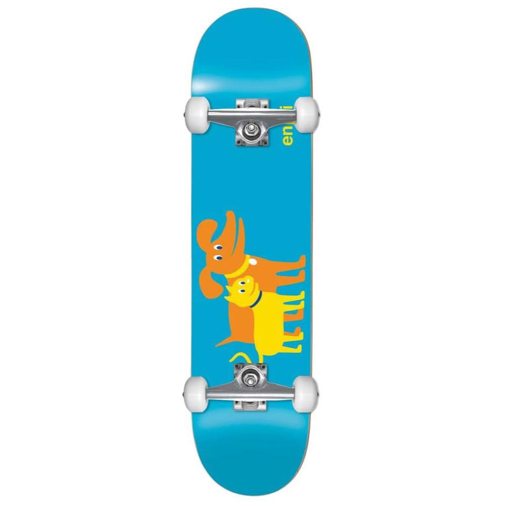 Enjoi Cat & Dog Youth First Push Blue 7" Complete Skateboard