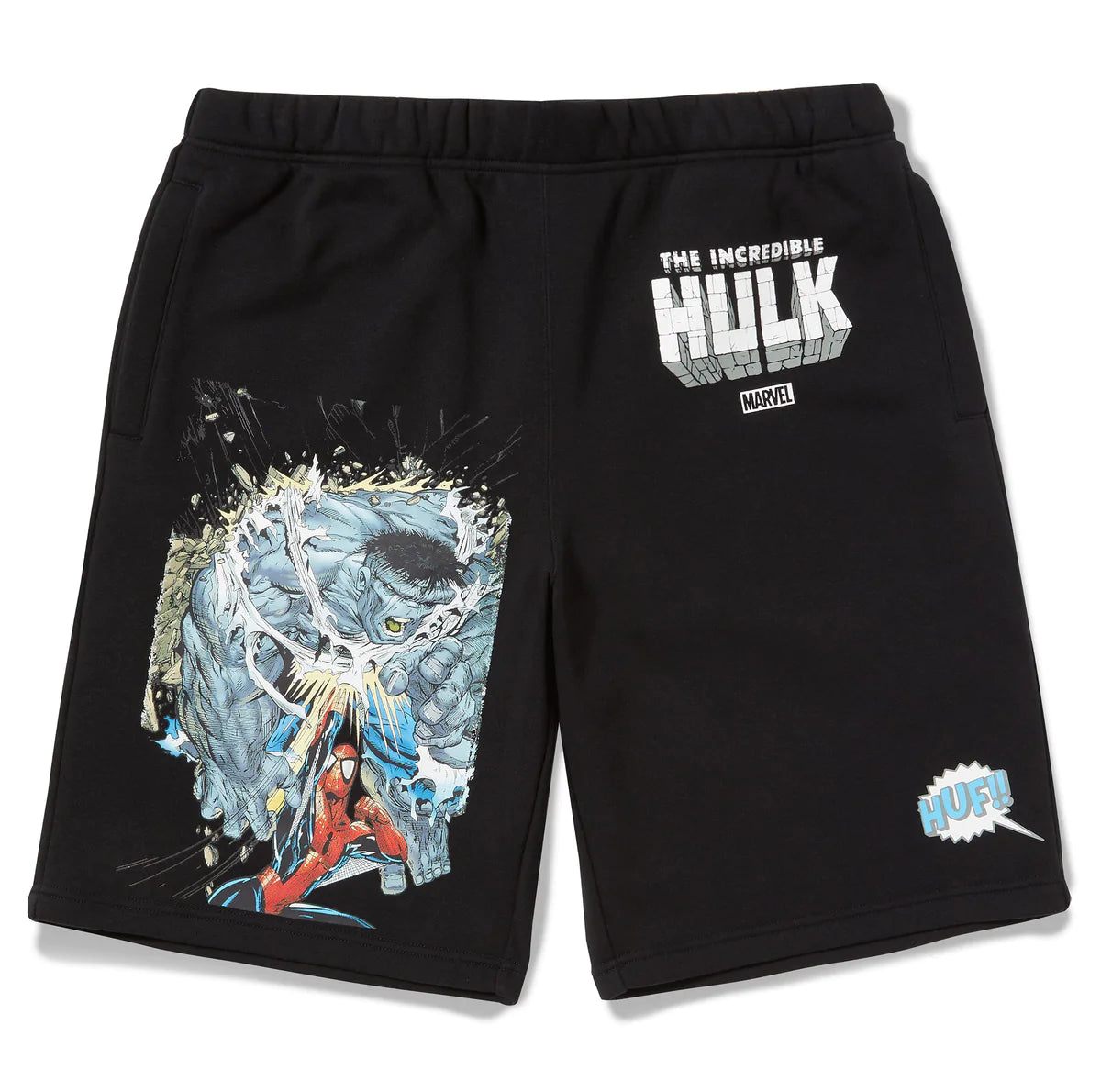 Huf x Marvel Battle Fleece Black Shorts