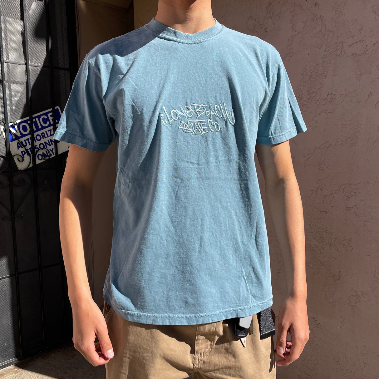 Long Beach Skate Co. Graffiti Signature Ice Blue S/s Shirt