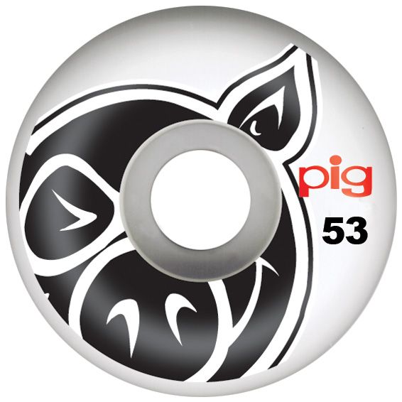 Pig Wheels 53mm Pig Head White Natural Skateboard Wheels