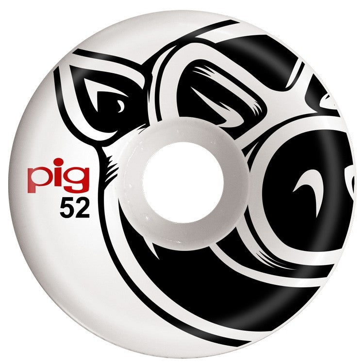 Pig Wheels 52mm Pig Head White C-Line Skateboard Wheels