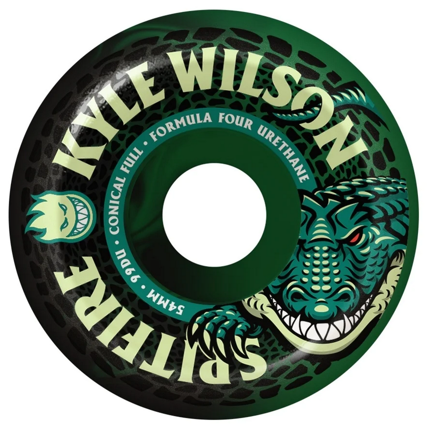 Spitfire F4 99a Conical Full Kyle Wilson Death Roll 54mm Black/Green Swirl Wheels
