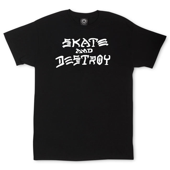 Thrasher Skate and Destroy Black White Shirt