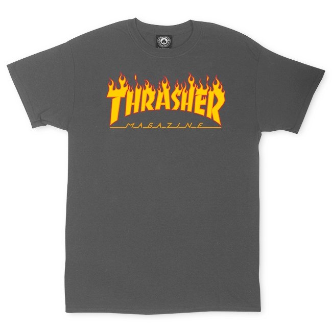Thrasher Flame Charcoal Grey Shirt